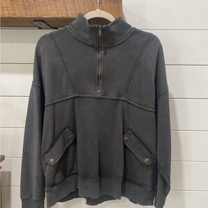 Aerie Women's Charcoal Half-Zip Sweatshirt